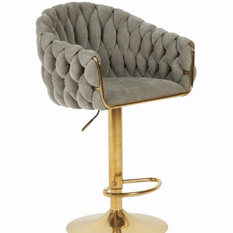 Hoker ROSA PREMIUM tapicerowany tkaniną szenilową szary