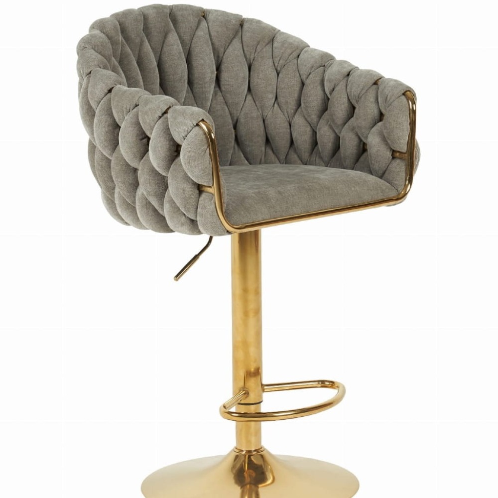 Hoker ROSA PREMIUM tapicerowany tkaniną szenilową szary